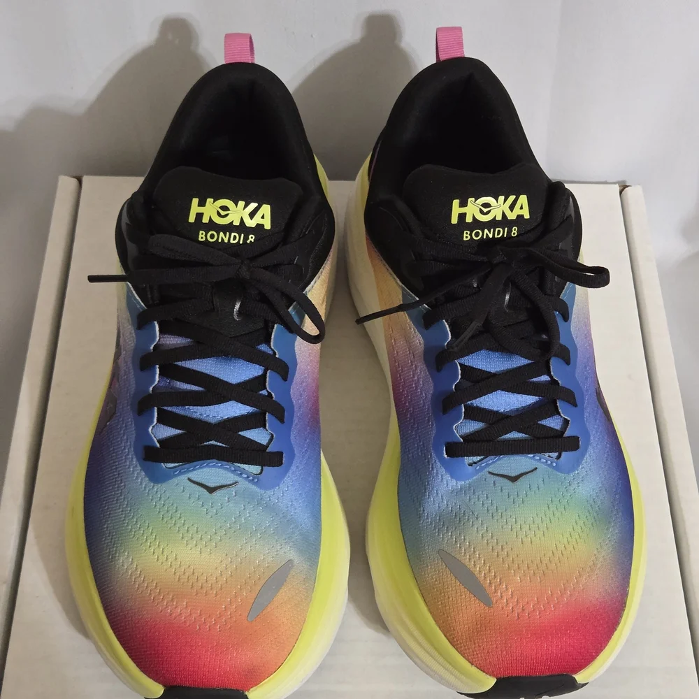 HOKA ONE ONE Bondi 8 'Rainbow' Running Shoes US Men Size 11D - Picture 3 of 11